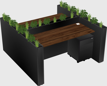 Rectangular shared desk