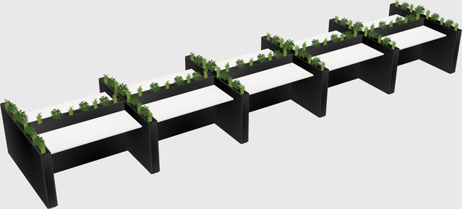 Rectangular shared desk