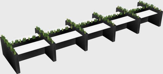 Rectangular shared desk