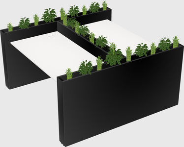 Rectangular shared desk