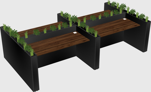 Rectangular shared desk