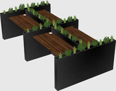 Rectangular shared desk