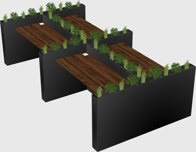 Rectangular shared desk