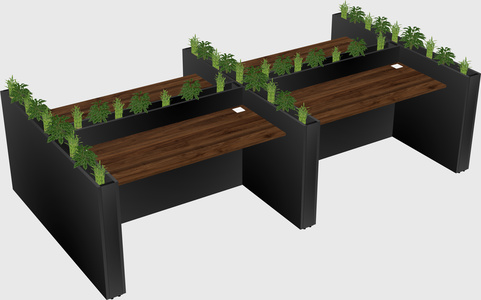 Rectangular shared desk