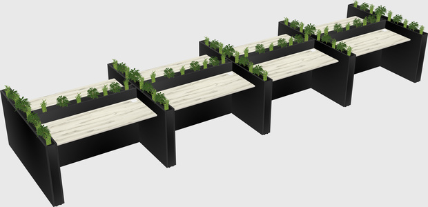 Rectangular shared desk