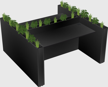 Rectangular shared desk