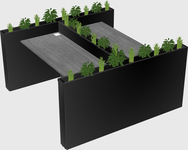 Rectangular shared desk