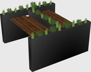 Rectangular shared desk