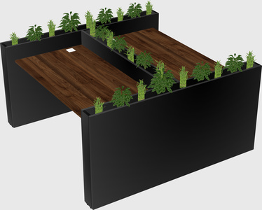 Rectangular shared desk