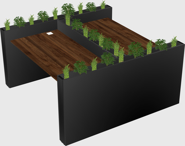 Rectangular shared desk