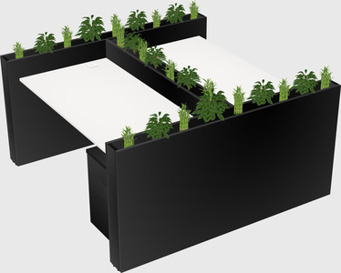 Rectangular shared desk