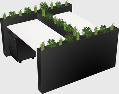 Rectangular shared desk