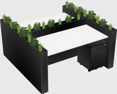 Rectangular shared desk
