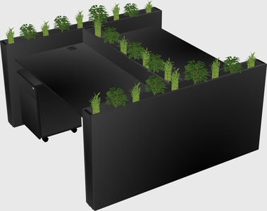 Rectangular shared desk