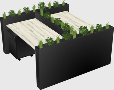 Rectangular shared desk