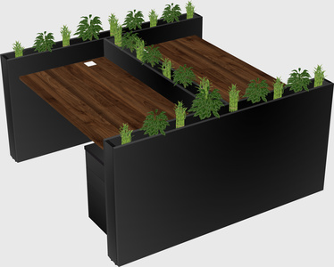 Rectangular shared desk