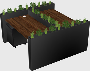 Rectangular shared desk