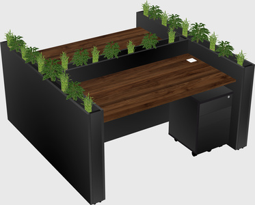 Rectangular shared desk