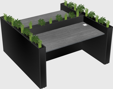 Rectangular shared desk