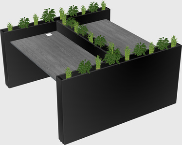 Rectangular shared desk