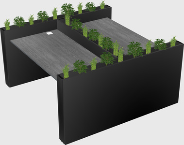 Rectangular shared desk