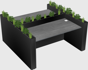 Rectangular shared desk