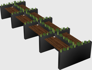 Rectangular shared desk