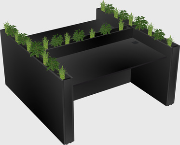 Rectangular shared desk