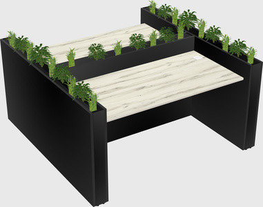 Rectangular shared desk