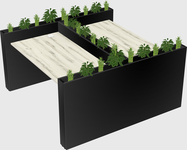 Rectangular shared desk