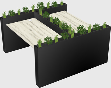 Rectangular shared desk