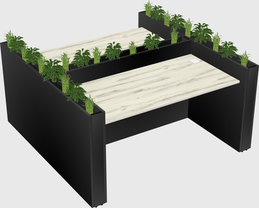 Rectangular shared desk