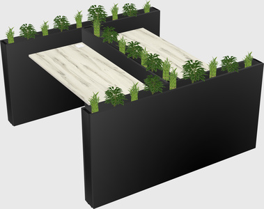 Rectangular shared desk