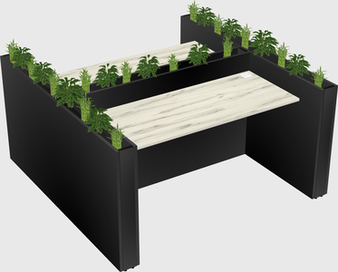 Rectangular shared desk