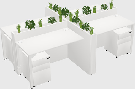 Rectangular shared desk