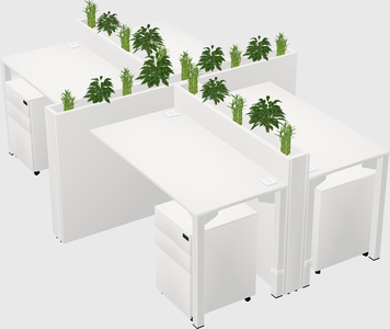 Rectangular shared desk