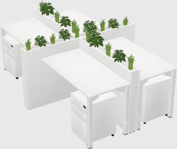 Rectangular shared desk