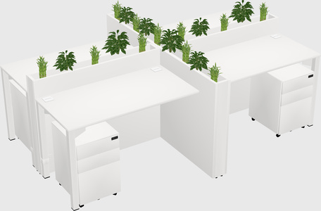 Rectangular shared desk