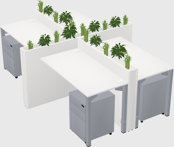 Rectangular shared desk