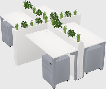 Rectangular shared desk