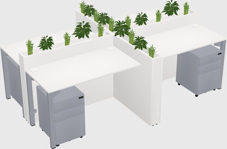 Rectangular shared desk