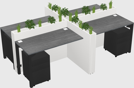 Rectangular shared desk