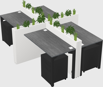 Rectangular shared desk