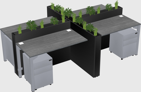 Rectangular shared desk
