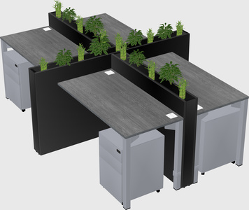 Rectangular shared desk