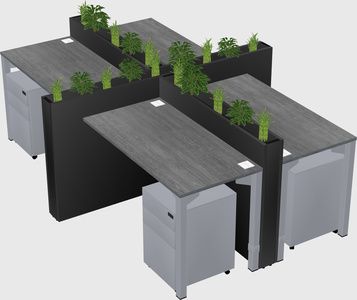 Rectangular shared desk