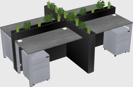 Rectangular shared desk