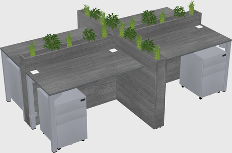Rectangular shared desk