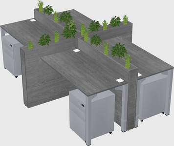 Rectangular shared desk