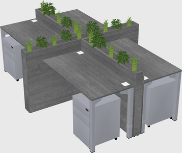 Rectangular shared desk